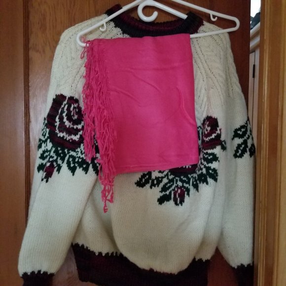 Medium pink, summer wrap, shawl, and/or winter scarf, pashmina style - Picture 2 of 5
